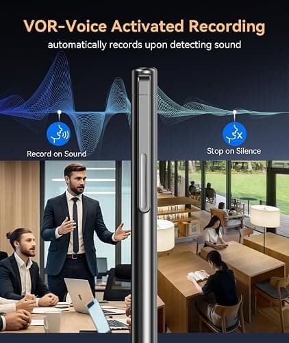 64GB(4400H)Digital Voice Recorder with Playback,24H Battery Voice Activated Recorder with Noise Reduction,Type-C Audio Recorder with 10X Speed Transfer,Recording Devices for Lecture,Meeting,Interview thumbnail 6