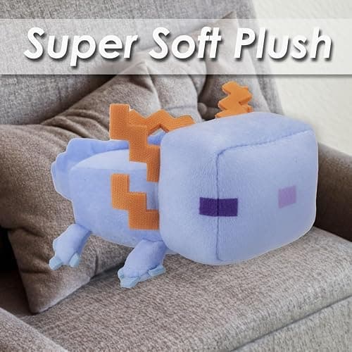VFM - Minecraft Blue Axolotl Soft Toy Clip On Video Game Character-Officially Licensed Plush Stuffed Toy Plush Toy Cute Stuffed Plushie, Gifts for Birthday, Valentine's Day Christmas - 13cm Blue thumbnail 7