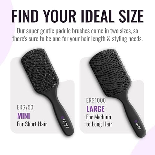 ERGO Super Gentle Mini Paddle Brush for Blow Drying - Hair Brushes for Women with Thick or Thin Hair - Dual Hairbrush for Women - Detangler Hair Brush - Gently Detangles Curly or Wet Hair - ERG750 thumbnail 4