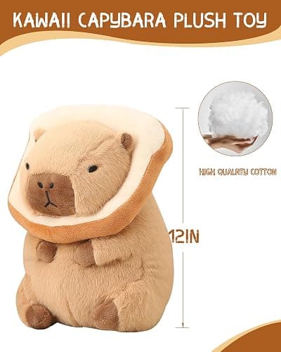 Bestsea Cute Capybara Plush Soft Capybara Plushie Pillow with Kawaii Capybara Stuffed Animals Toy for Kids Girls Adults Birthday Gifts and Home Decor 12 inch (Kawaii Capybara Plush) thumbnail 3