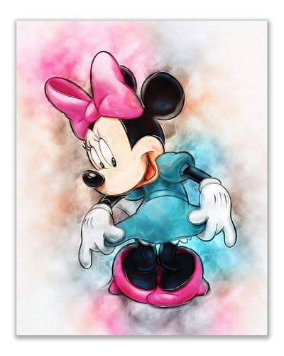 Mickey Mouse Original Watercolor Prints Set of 6 Wall Art Prints for Kids Room Wall Decor (8 x 10 Inch) Minnie Donald Daisy Duck Pluto Goofy thumbnail 4