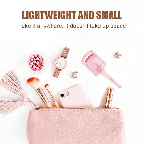 2025 C-Shaped Heated Eyelash Curler Fast Heat Up in 5s - Rechargeable Electric Eyelash Curler for 24H Long Lasting Curls - Safe Anti-Burn Lash Curler Elevate Your Beauty with Stunning Lashes - Pink - L thumbnail 6