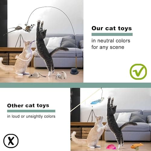 CUUOOT 7-in-1 Kitten Toys for Indoor Cats with Washable Adhesive Suction Cup, Hanging Interactive Cat Toys, Silvervine Stick and Sisal Chew Rope Catnip Teething Toy for Bored Kitten thumbnail 9