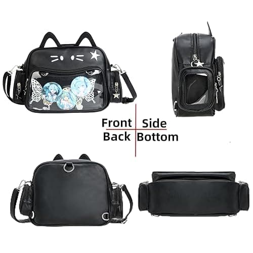 Cat Ita Bag Pin Display Kawaii Backpack for School PU Shoulder Crossbody Bag for Girls Y2k Purse with Insert thumbnail 3