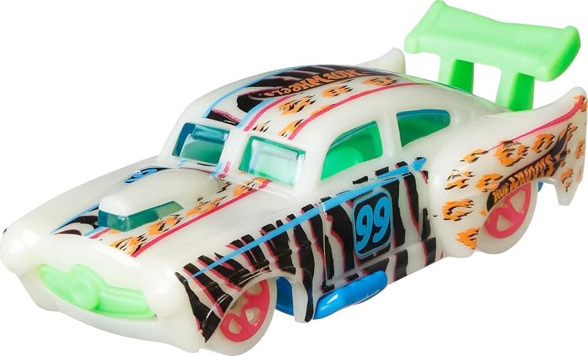 Hot Wheels Toy Monster Trucks 10-Pack of Glow-in-the-Dark 1:64 Scale Vehicles, GITD Set of 5 Trucks & 5 Cars, Play Vehicles for Kids & Collectors thumbnail 4