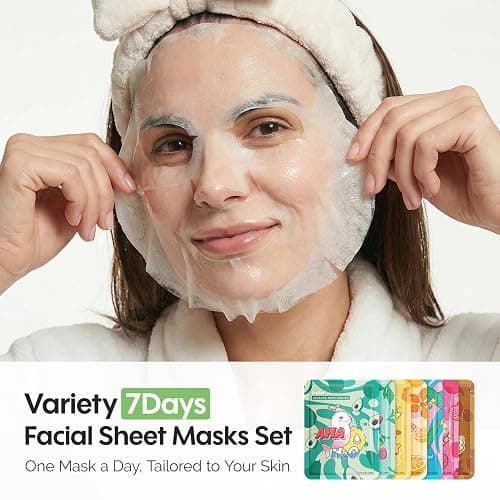 ZealSea Face Masks Skincare for Women, Variety 7Days Facial Sheet Mask Set for Deep Hydrating & Glow, Daily Self-Care Gift & Family Moment for Teens Kids Girls Birthday Party, Safe for all Skin types thumbnail 2