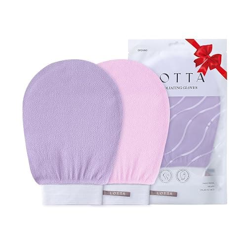 LOTTA Exfoliating Gloves 2Pcs Deep Exfoliation Mitt of 150D Shower Body Scrub Exfoliant Scrubber Glove Skin for Cleanse Dead or Dry Skin 100% Viscose Fiber Suitable for Men and Women - Image 1
