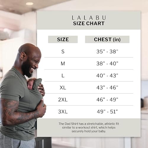 Lalabu The Dad Shirt | Hands-Free Baby Carrier for Dad with Kangaroo Pouch | Engineered for Bonding, Safety, & Comfort for Newborns Up to 15 Lbs. | CPSC Compliant - Simple Gray - XL thumbnail 8