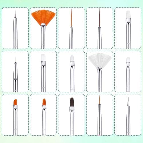 21 Pieces Nail Art Tools Kit, Resin Nail Art Palette Leaf Shape Mixing Palette and 20 Pcs Detail Brushes with Golden Edge Resin Holder Gel Polish Colors Mixing Pallet thumbnail 4