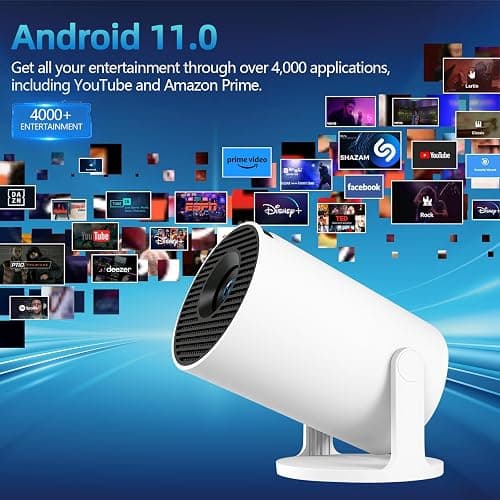 Mini projektor 4k Beamer Heimkino Videoprojektor 170 ANSI Lumen Tragbarer Projektor Wifi6/BT5.0 180° Drehbarer und Automatische Trapezkorrektur mit Android 11 thumbnail 2
