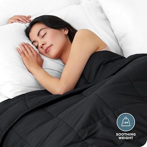 Bare Home Weighted Blanket King Size 30lb (80" x 87") for Adults - All-Natural 100% Cotton - Premium Heavy Blanket Nontoxic Glass Beads (Black, 80"x87") thumbnail 3