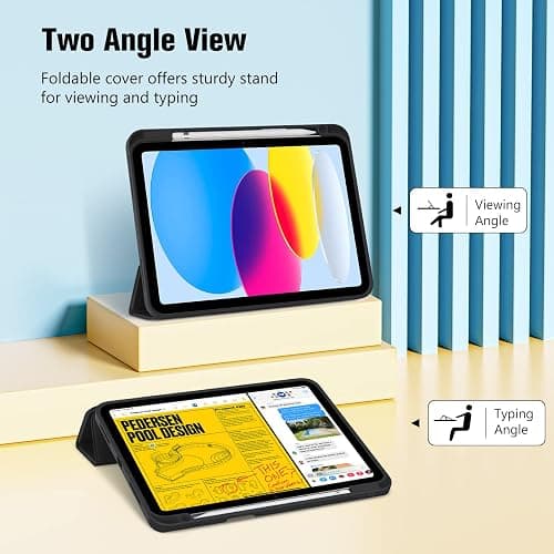 ProCase for iPad (A16) 11th Generation 11 Inch 2025/ iPad 10th Generation 10.9 Inch 2022 Case with Pencil Holder, Hybrid Cover with Soft TPU Back, Supports Touch ID, Auto Wake/Sleep -Black thumbnail 4