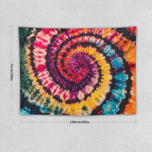 ZhiRain Tie Dye Tapestry Wall Hanging Spiral Bohemian Watercolor Swirl Ethnic Gypsy Trippy Indian Artsy Tapestries Home Decor for Living Room Bedroom Apartment Farmhouse Dorm 30"x40" thumbnail 2