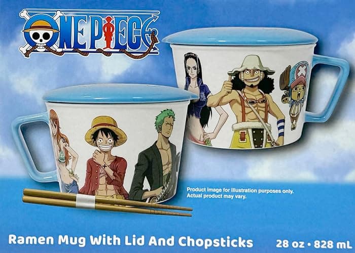 JUST FUNKY One Piece Ramen Bowl Set with Lid and Chopsticks - 28 Ounce Anime Ramen Bowl, One Piece Merch, Monkey D Luffy, Anime Merch thumbnail 6