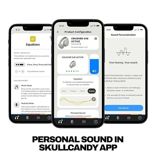 Skullcandy Crusher 540 Active Wireless Bluetooth Headphones with Multi-Sensory Bass, Noise Isolating Over-Ear Fit, Sweat and Water Resistant, 40 Hours Battery, Microphone for iPhone Android - Smoke thumbnail 7