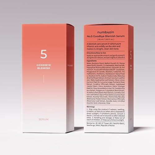 numbuzin No.5 Serum | Goodbye Blemish Serum | for Acne Scars with Vitamin C, Niacinamide, Antioxidant | Lightweight Gel, Korean Skincare for Face | 1.69 fl. oz. thumbnail 6
