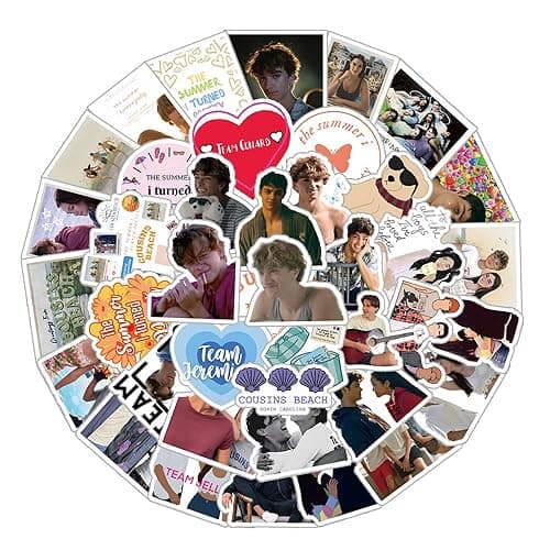 60 Pcs The Summer I Turned Pretty Classic TV Fashion Aesthetic Waterproof Vinyl Stickers for Adults for Birthday Party Supplies Decoration Favors for Water Bottles Laptop Suitcase thumbnail 7