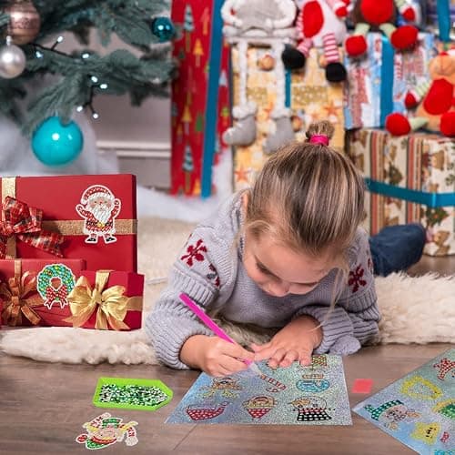 Labeol Diamond Art Kits for Kids Boys and Girls Ages 6-8-10-12 Easy to DIY Creative Diamond Art Sticker Craft by Numbers Kits for Kids and Adult Beginners (Christmas) thumbnail 4