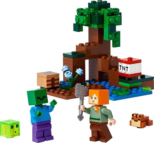 LEGO Minecraft The Swamp Adventure 21240, Building Game Construction Toy with Alex and Zombie Figures in Biome, Birthday Gift Idea for Kids Ages 8+ thumbnail 5