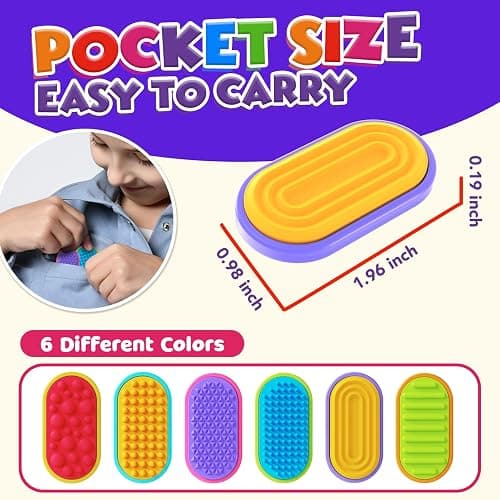 Sensory Fidget Magnet Toys for Kids: Silicone Magnetic Sliders Stress Fidgets for Autism, Stress Small Texture Fidget Toys for Classroom Prizes, Adults Office Desk / Portable Travel Must Haves, Gifts thumbnail 2