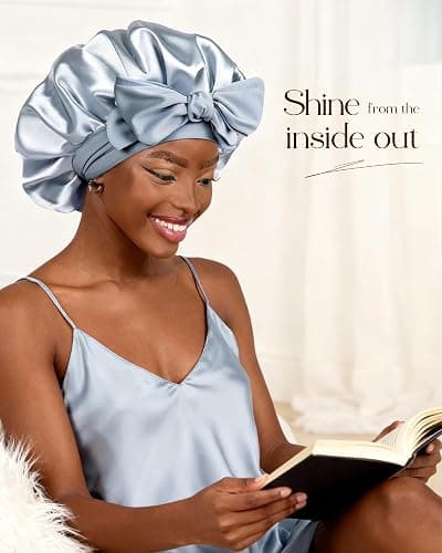 YANIBEST Adjustable Silk Bonnet for Sleeping Women Double Layer Satin Bonnet Reduce Friction Prevent Frizz Curly Hair thumbnail 4