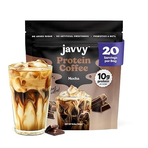 Mocha Protein Iced Coffee - Premium Whey Protein & Instant Iced Coffees - 100% Natural Cold Brew - Zero Artificial Flavors & Sweeteners, 80 mg Caffeine Per Serving, No Added Sugar, 20 Servings - Image 1