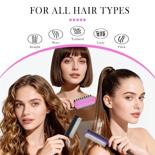 Curl Defining Brush – Detangling Brush – Includes 3 Hair Styling Tools for Wet or Dry Use – Daily Curl Care to Create Stylish – Smooth Curls for Men – Women and Kids (Pink) thumbnail 7