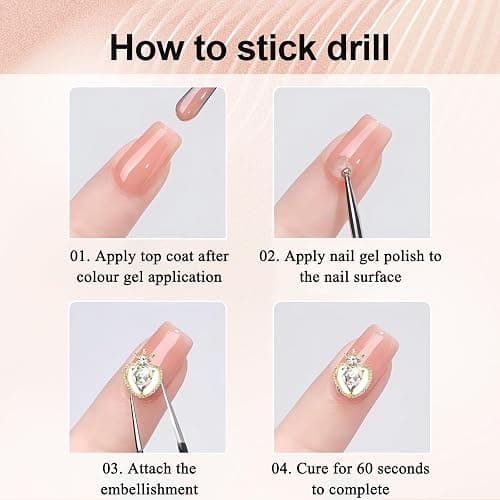 FOSDICK 24 Stück Gold Nagel Charms, 3D Charm Nägel, Nail Art Charms mit Herz Schmetterling Schleife Kirsche Design für Strasssteine Nagelkunst DIY Glitzersteine Schmuck thumbnail 7