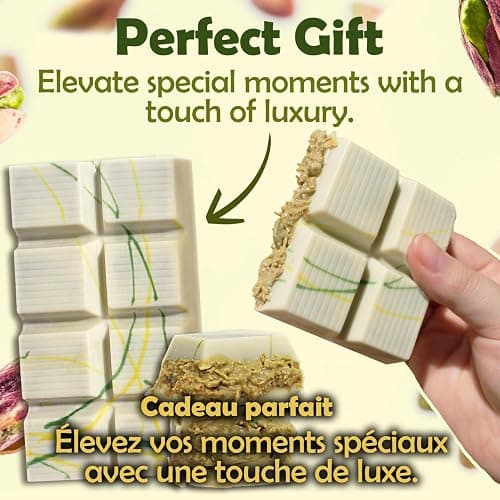Dubai Chocolate Crispy Knafeh Pistachio Bar 7oz | Kunafa Filling Delight | Crunchy Rich Pistachio Kunafe Desert | Gourmet Gift (7 Oz, White Chocolate) thumbnail 8