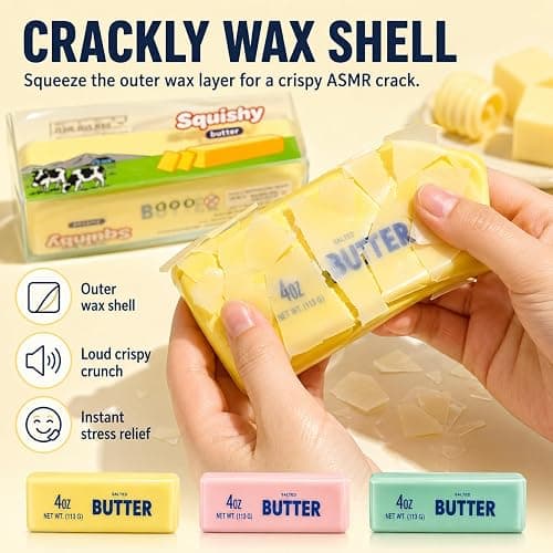 Wax Butter Squishy, Crunchy Wax & Slow-Rebound PU Fidget Toy | Slow Rising Squeeze Fidget Toy, Stress Durable Slow Rebound Portable Sensory Play thumbnail 3