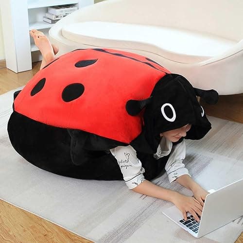 LELEBEAR Giant Wearable Ladybug Pillow, Cute Warm Wearable Ladybug Pillow (60cm/23.7in) - Image 1