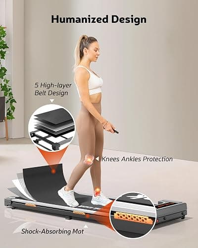 Walking Pad Treadmill, Under Desk Treadmill for Home and Office with Remote Control, Portable 2.5 HP Walking Jogging Running Machine in LED Display thumbnail 5