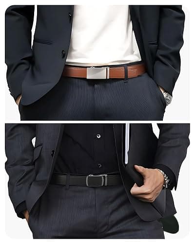 CHAOREN Leather Ratchet Belt Men 2 Pack - Customizable Fit, Effortless Style (35mm) thumbnail 4