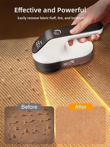 Fabric Shaver, Fuzz Remover, Rechargeable Lint Remover, LED Digital Display Sweater Shaver with 3-Speeds and 6-Leaf Blades, Effectively Quickly Remove Fuzz, Pills for Clothes Sweater Couch Blanket… | Rechargeable & cordless, 3 speeds for all fabrics, LED display, 6-leaf blade, Ideal for sweaters, sofas, blankets. thumbnail 2
