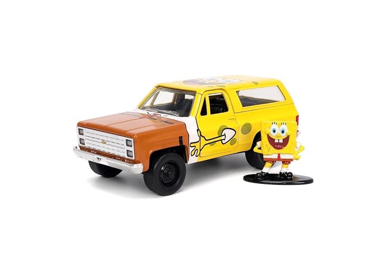 Jada Toys Spongebob Squarepants 1:32 1980 Chevy Blazer K5 Die-cast Car and 1.65" Spongebob Figure, Toys for Kids and Adults, 31798 - Image 1