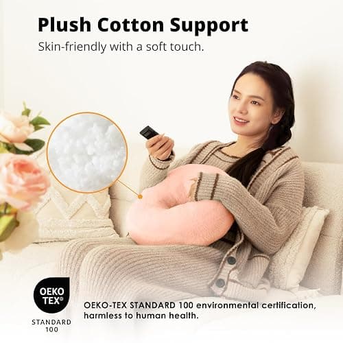 SupeDesk Tablet Stand Pillow - 360° Adjustable Kindle Holder Phone Stand, Soft Plush, Detachable Snack Bowl - Compatible with 4.7"-13" iPad, iPhone, Samsung, Kindle - Pink thumbnail 6