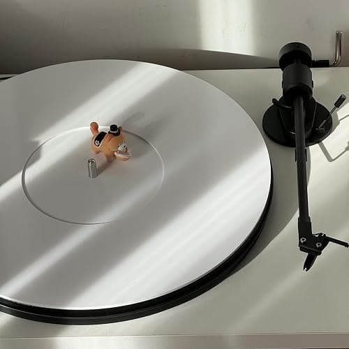 Turntable Mat Record Platter Slipmat: Acrylic Record Player Platter Vinyl Slip Mats for Turntables Antistatic Tighter & Defined Bass, White thumbnail 7