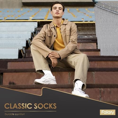 FALARY 12 Pairs Black Mens Socks, Plain Socks for Men - Cotton Socks Men Women Comfortable Suitable for Work & Casual Wear - Breathable, Stain Resistant, Durable Men's Smart Dress Socks thumbnail 4