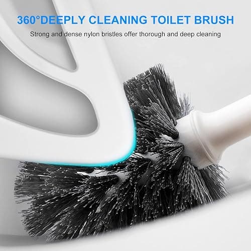SetSail Toilet Brush and Plunger Set, Toilet Plungers for Bathroom Heavy Duty Toilet Bowl Brush and Holder Hidden Toilet Plunger and Brush Set for Deeply Cleaning - white thumbnail 5