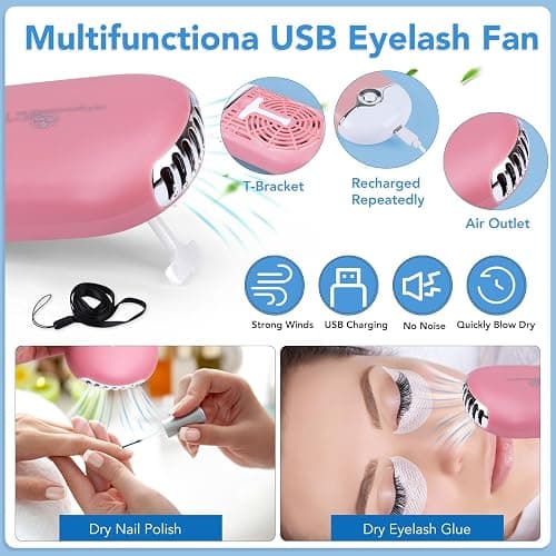 Eyelash Extension Kit for Beginners, Professional Lash Extension Kit with Mannequin Head, Lash Starter Kit with Lash Fan, Lash Extension Supplies for Practice Training Kit thumbnail 2