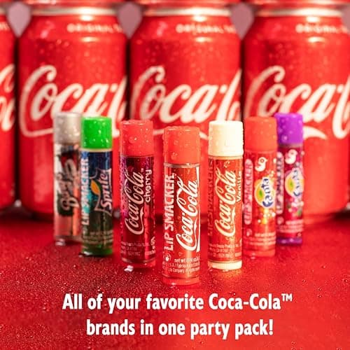 Lip Smacker Coca-Cola Flavored Balm, 8 Count, Flavors Coke, Cherry Vanilla Sprite, Root Beer, Orange Fanta, Grape Strawberry Fanta thumbnail 3