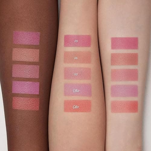 Flower Knows Shell's Jewel Silk Satin Embossed Blush,Dual Blush & Highlighter,Peach Glow,Warm Peach Pink for Healthy Sun-Kissed Glow,Skincare-Infused Silky Powder(03 Coral Seashell) thumbnail 5