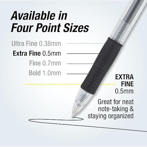 Pilot G2 Premium Gel Roller Pens, Extra Fine Point 0.5 mm, Gel Pens Black Ink, Pack of 12 - Ideal for School, Journaling & Office Writing thumbnail 7