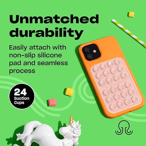 OCTOBUDDY Classic MAX - Silicone Suction Phone Case Adhesive Mount - Hands-Free, Strong Grip Holder for Selfies and Videos - iPhone and Android Compatible - 2.6″ x 3.9″, Baby Blue thumbnail 4