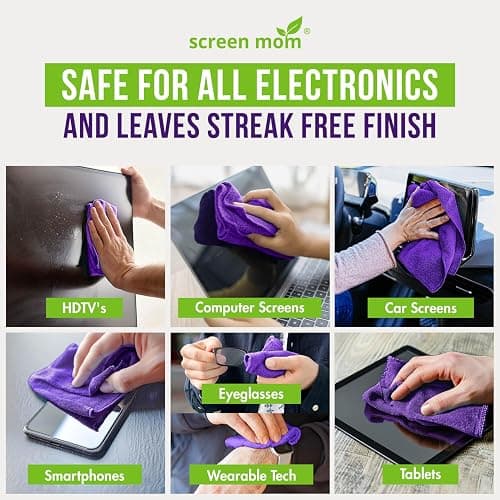 Screen Mom Screen Cleaner Spray and Microfiber Cloth 16oz Screen Cleaner Spray and Wipe for TV, Laptop, Computer, Phone, iPad, Car Screen Cleaning Kit Electronic Cleaner Spray thumbnail 3