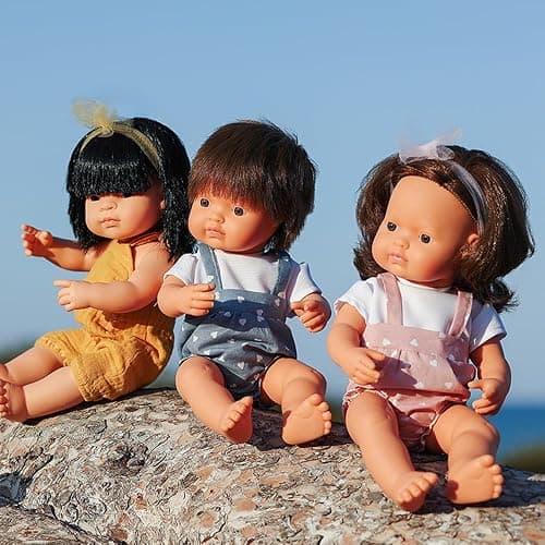 Miniland Baby Doll Brunette Boy 38cm. Made in Spain with vanilla scent. Anatomically correct. My Friends & Me collection thumbnail 7