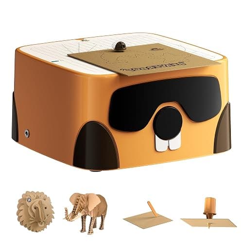 BEAVERBOT Cardboard Cutter for Kids, Safe DIY Cardboard Construction Tool Kit, Educational Craft Toy for 3+ Boys and Girls, Perfect for Creativity Projects 3D Models - Image 1