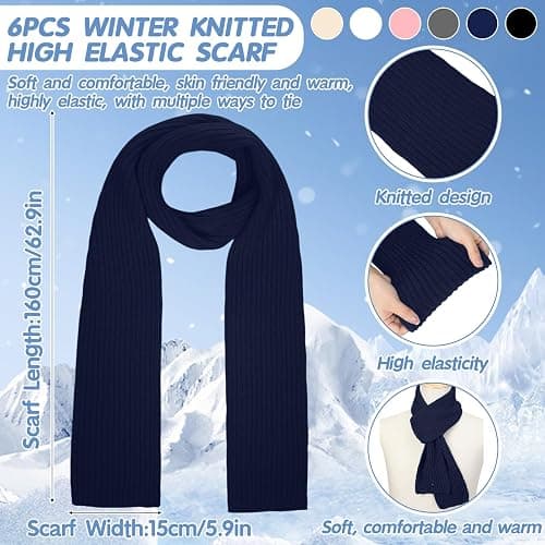 Suhine 18 Pcs Kids Winter Hat Gloves Scarf Set Warm Kids Knit Pom Beanie Hat Snow Gloves Neck Warmer Unisex for Gift thumbnail 3