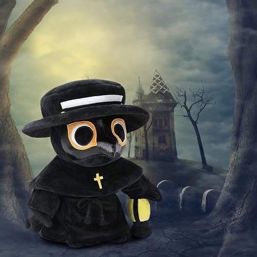 AULUDA Plague Doctor Plush Toy, 16" Big Weighted Spook Cute Stuffed Plushie Pillow Doll, Soft Large Fluffy Halloween Hugging Cushion Decor, Present for Kids and Adults thumbnail 5