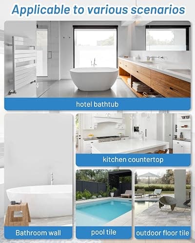 Tub and Tile Paint Refinishing Kit, 17.6oz Bathtub Refinishing Kit White with Tools and Hardener, Semi-Gloss White Tub Paint for Bathtub, Sink, Low Odor and Easy to Use, 25-30sq.ft thumbnail 7